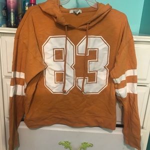 Forever 21 yellow varsity “83” hoodie